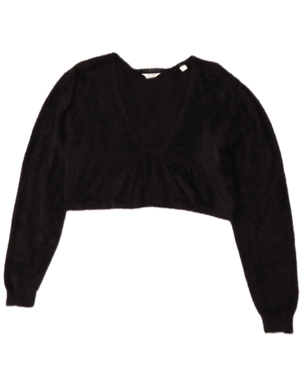 Jack Wills Jersey Bolero para Mujer UK 12 Mediano Algodón Negro