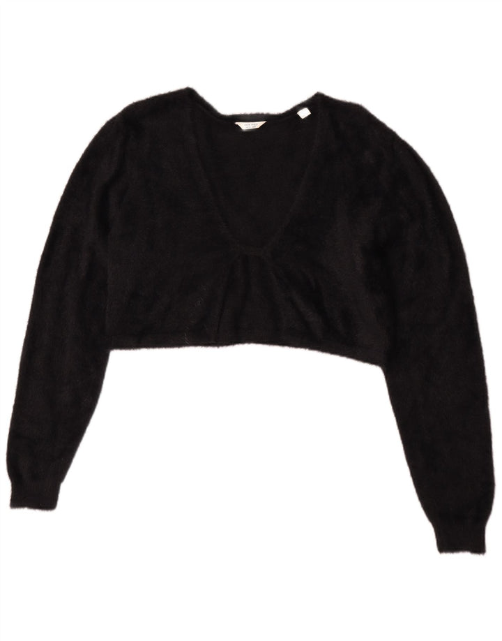 Jack Wills Jersey Bolero para Mujer UK 12 Mediano Algodón Negro