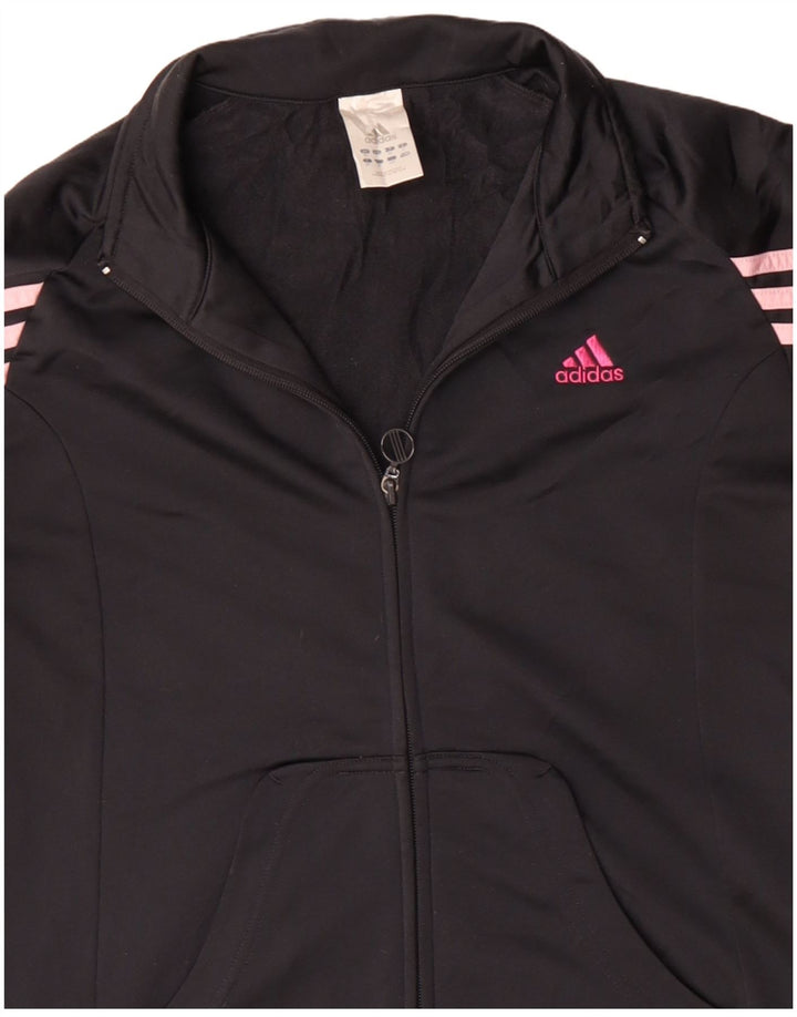 ADIDAS Chaqueta de chándal para mujer Reino Unido 14 Mediano Negro Poliéster
