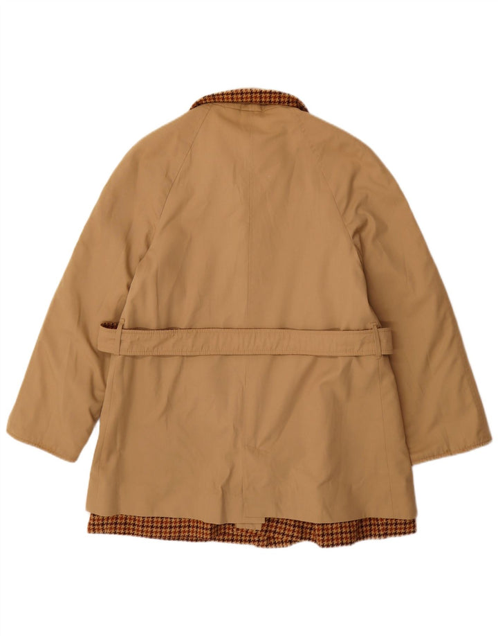 BALLARINI Abrigo reversible para mujer UK 10 Small Brown Houndstooth