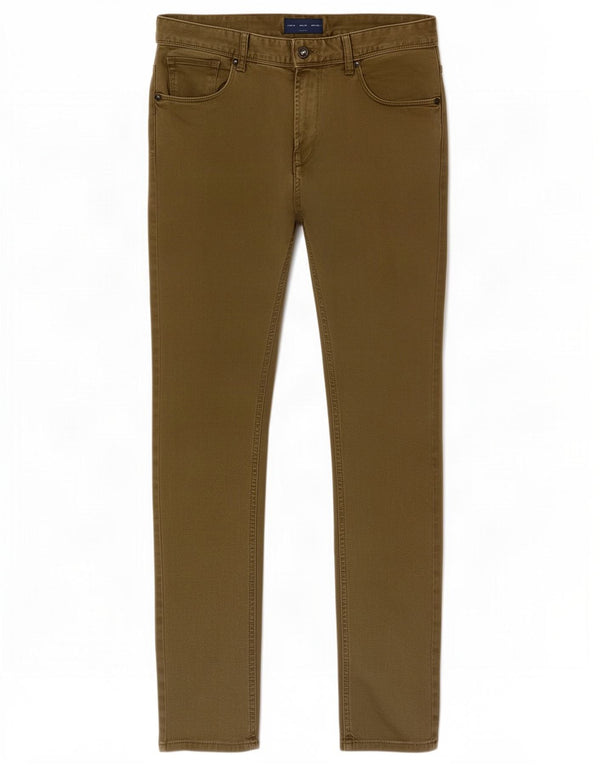 Zara Mens Slim Jeans EU 40 Medium W31 L30 Algodón Caqui