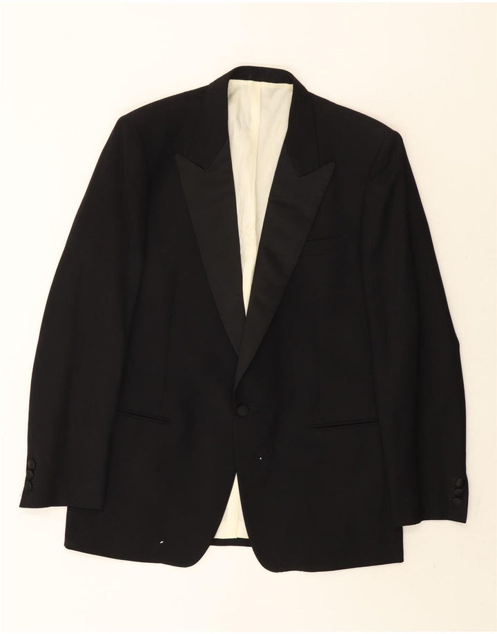 Lebole Chaqueta tipo blazer con 1 botón para hombre IT 50 Large Lana negra