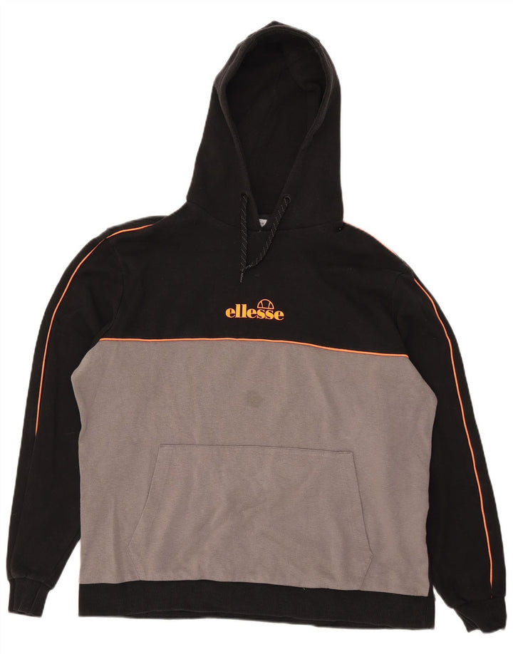 Ellesse Hombre Sudadera Con Capucha Jersey De Algodón Color Block Mediano Negro