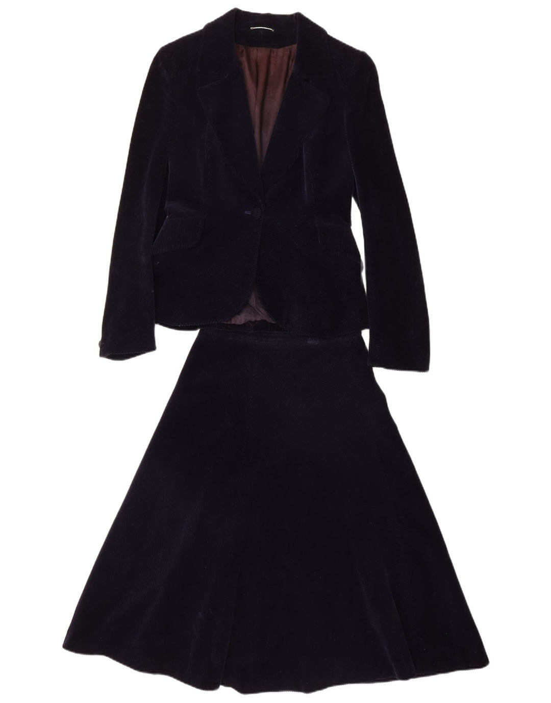 PIERRE D'ALBY Conjunto de falda de pana de 2 piezas para mujer UK 10 Small W24 Azul marino