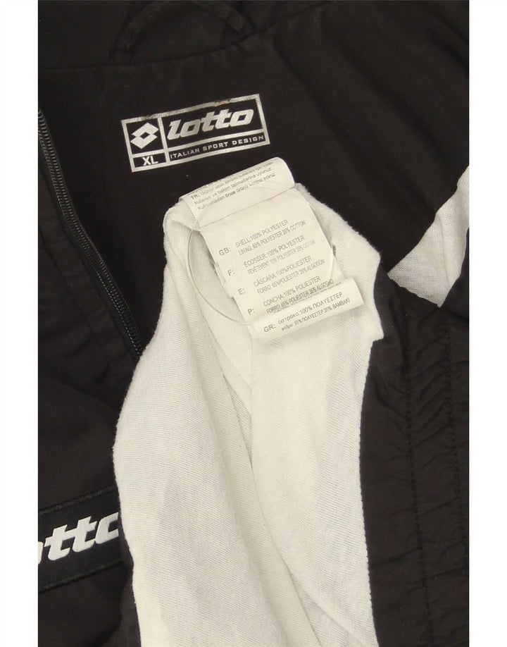 Lotto Hombre Gráfico Chándal Top Chaqueta XL Negro Colorblock Poliéster
