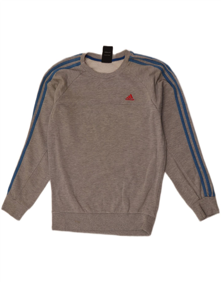 Adidas Hombre Sudadera Jumper Small Gris Moteado Algodón