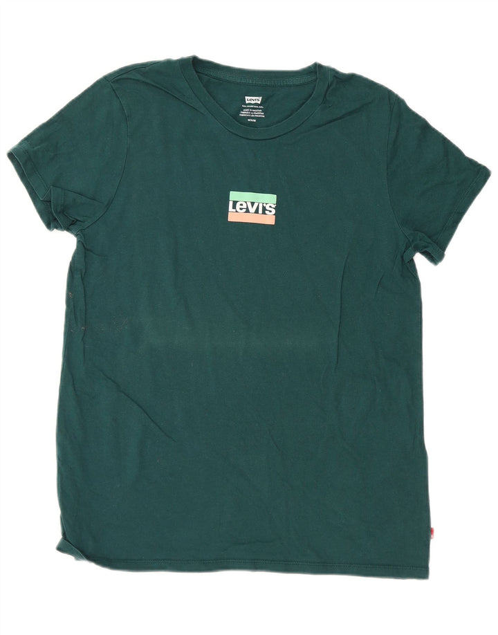 Levi's Hombre Camiseta Gráfica Top Algodón Verde Medio