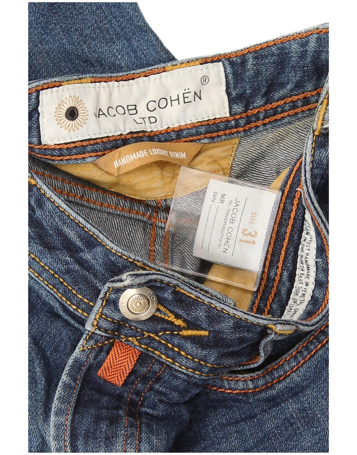 Jacob Cohen Jeans delgados hechos a mano para mujer W31 L28 Algodón azul