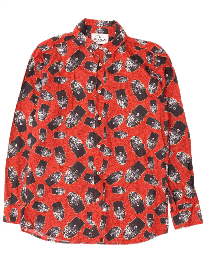 WAXMAN BROTHERS Camisa gráfica para hombre Algodón rojo medio