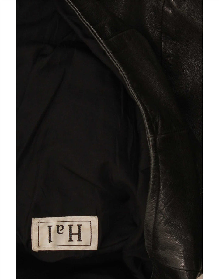 Vintage hombres chaqueta de cuero Reino Unido 40 grande negro