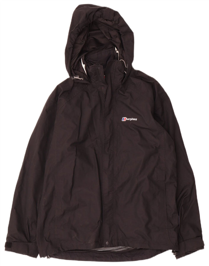 Berghaus Chaqueta impermeable con capucha para mujer UK 42 Medium Black Nylon