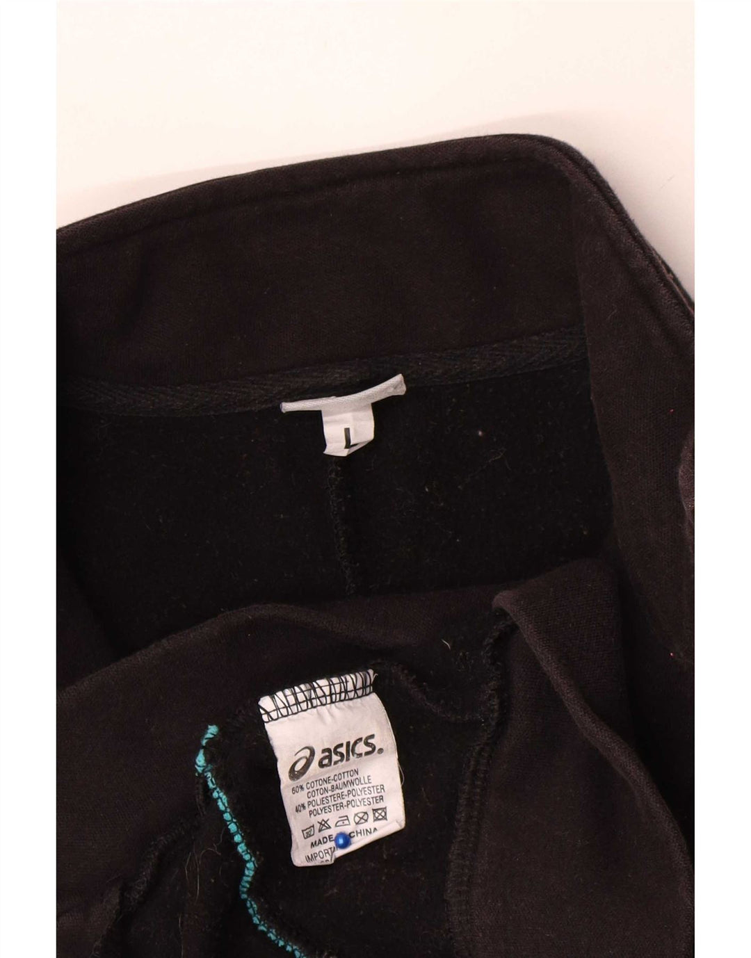 Asics - Chaqueta de chándal para mujer, talla 40, talla grande, algodón negro