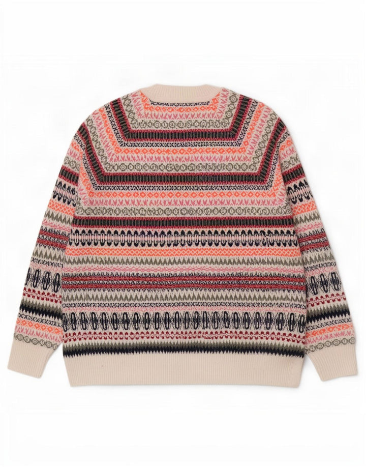 Marks & Spencer Jersey con cuello barco para hombre, talla grande, multicolor, Fair Isle