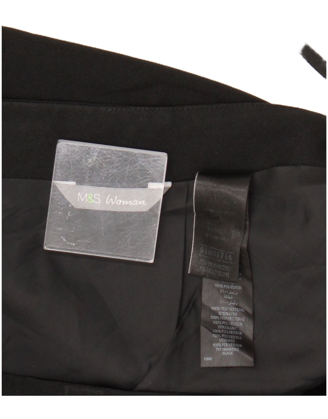 Marks & Spencer Falda lápiz para mujer UK 18 XL W34 Poliéster negro