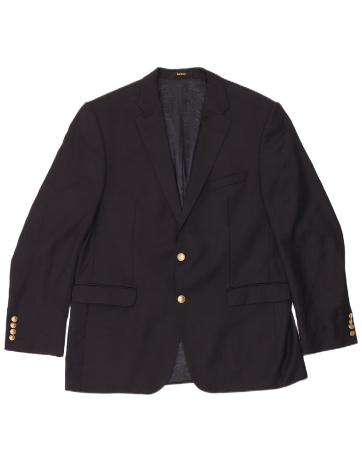 Barbour Chaqueta Blazer De 2 Botones Para Hombre Talla 54 Grande Azul Marino Clásico