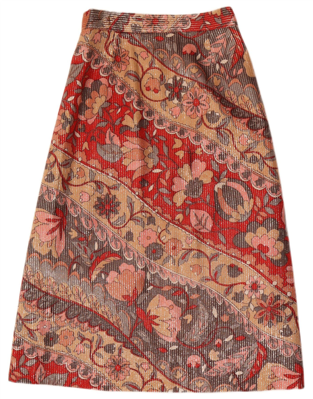 Falda midi vintage para mujer W26 pequeña floral multicolor