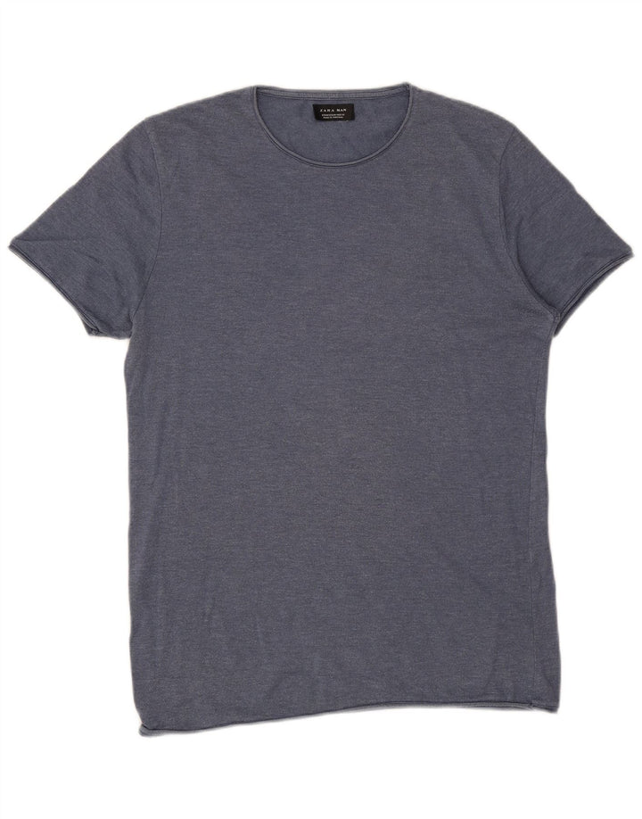 Zara Hombre Camiseta Top Medium Azul Marino