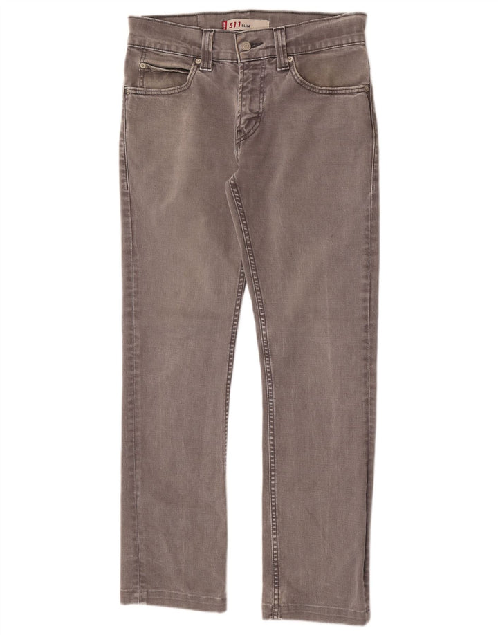 Levi's Hombre 511 Slim Jeans W30 L29 Algodón Gris