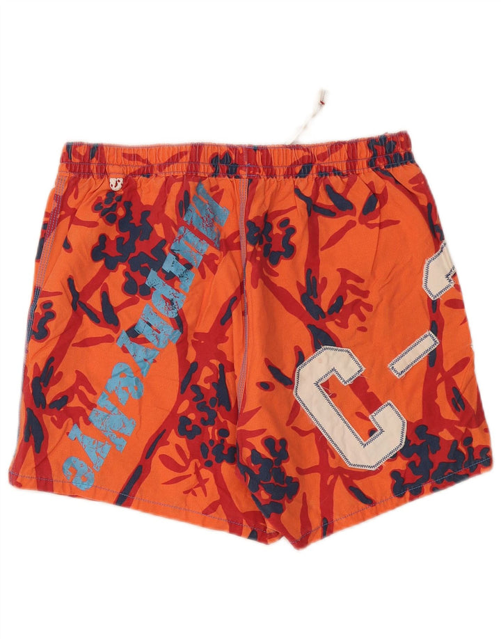Murphy & Nye Bañador con estampado gráfico para hombre, talla grande, algodón naranja