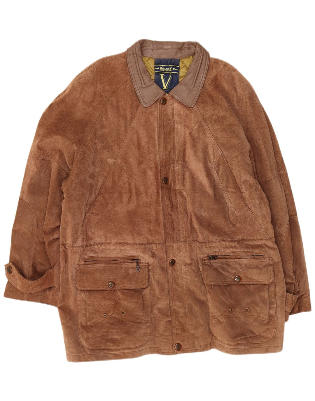 VALENT Chaqueta de ante para hombre EU 54 2XL Cuero marrón