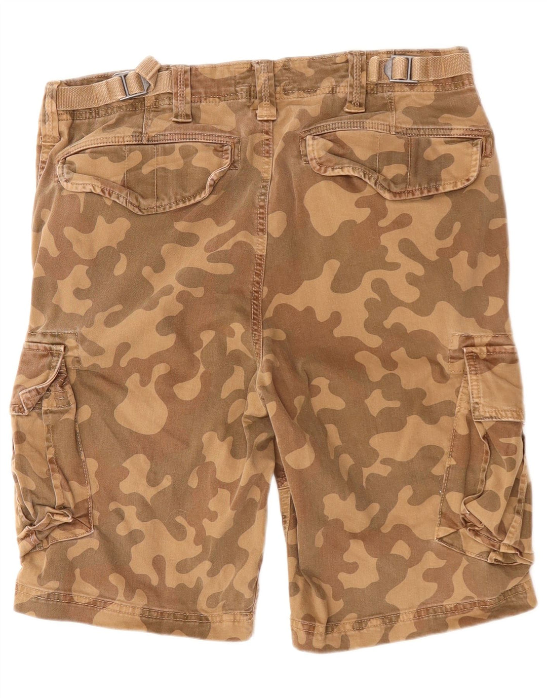 SUPERDRY Shorts cargo para hombre W32 Algodón de camuflaje marrón medio