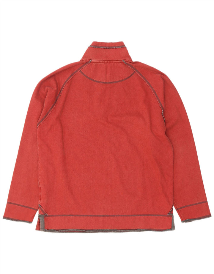 Sudadera con capucha y cuello con cremallera para hombre Fat Face Jersey de algodón granate mediano
