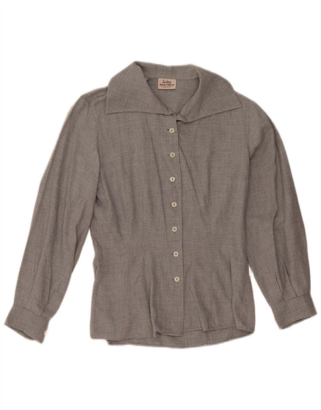 Camisa Mujer Sisley IT 42 Algodón Gris Medio