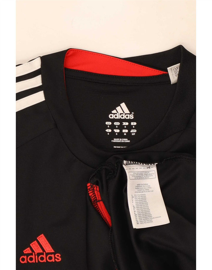 Adidas Hombre Climacool Camiseta Top Pequeño Negro Colorblock Poliéster