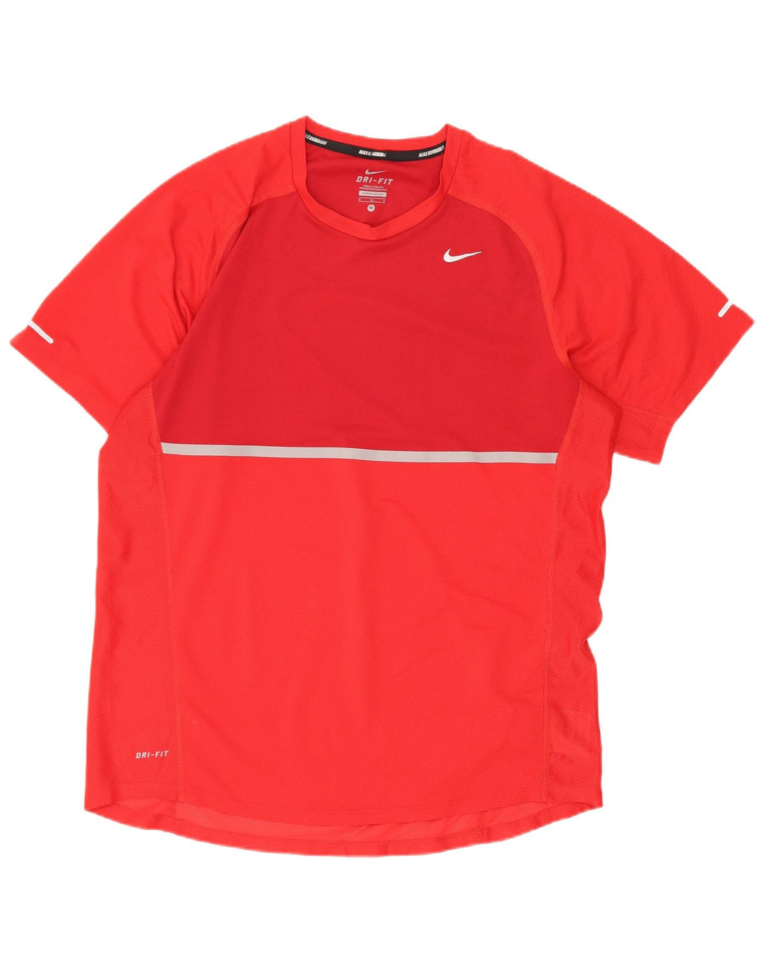 Camiseta Nike Dri Fit para hombre Top medio rojo color block Poliéster