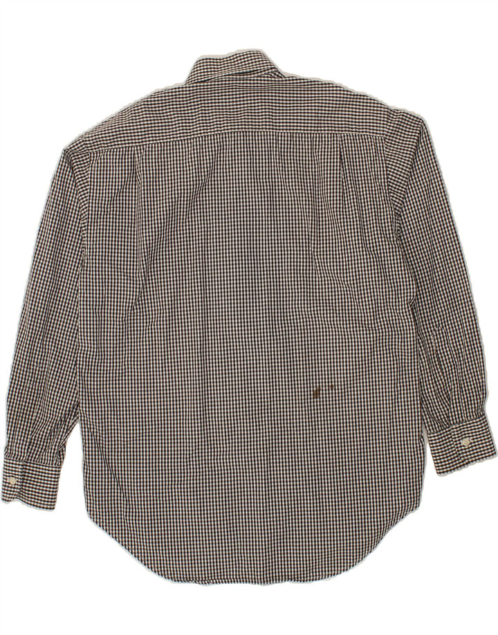 STEFANEL Mens Shirt Medium Grey Check Cotton Vintage Stefanel and Second-Hand Stefanel from Messina Hembry 