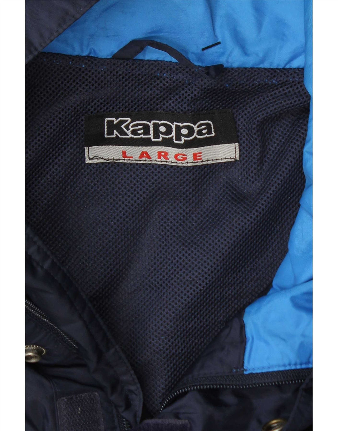 Kappa Chaqueta cortavientos gráfica para hombre UK 40 Large Azul marino Colorblock