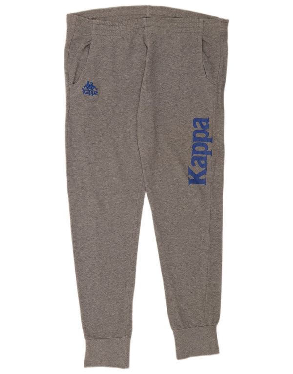 Kappa Hombre Pantalones De Chándal Gráfico Joggers 2XL Algodón Moteado Gris