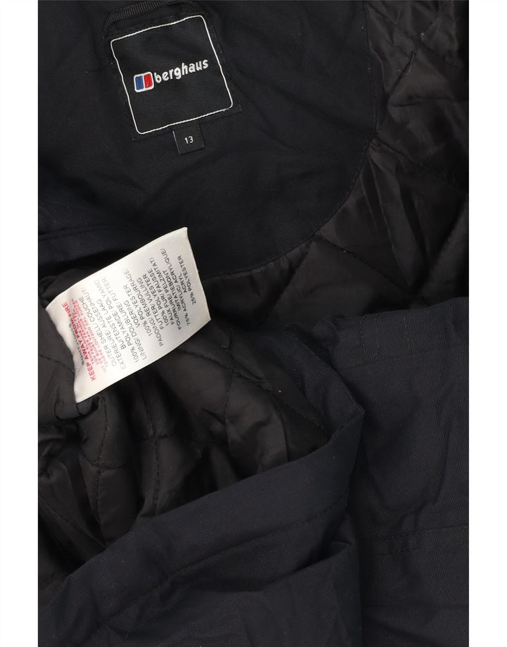 Berghaus Abrigo cortavientos con capucha para niños 12-13 años Negro Poliéster