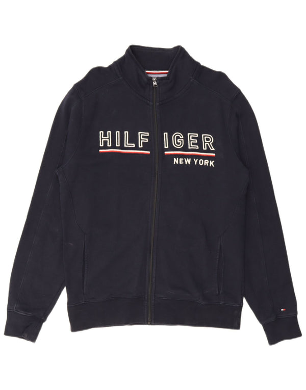 Tommy Hilfiger Hombre Vintage Fit Chándal Top Chaqueta Medio Azul Marino