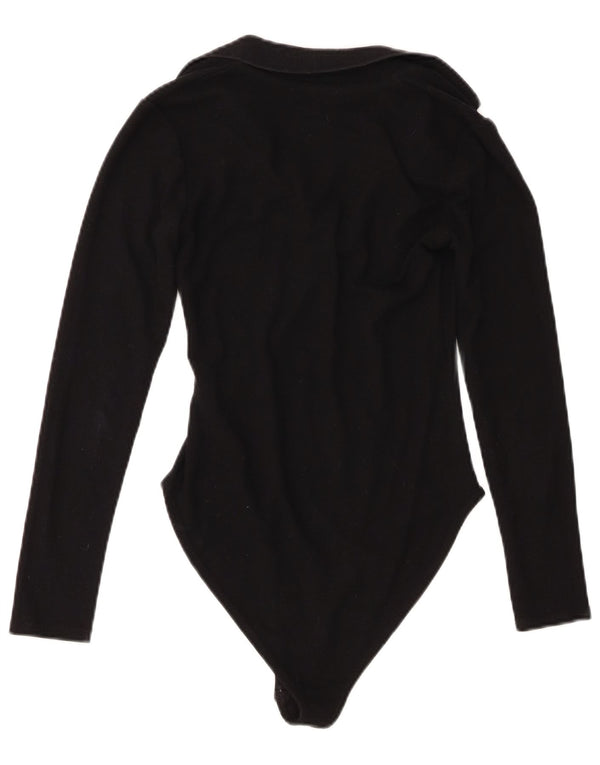 Zara Body con cuello polo para mujer UK 40 Mediano Poliéster negro