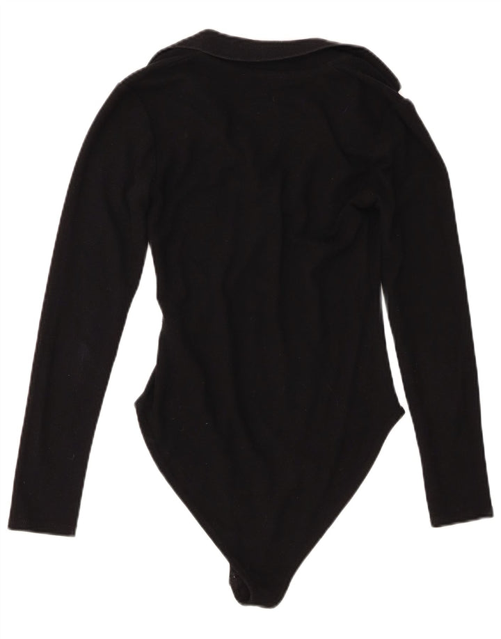 Zara Body con cuello polo para mujer UK 40 Mediano Poliéster negro