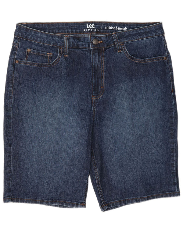 Lee mujeres Riders Mid Rise Bermuda pantalones cortos de mezclilla US 14 XL W34 algodón azul