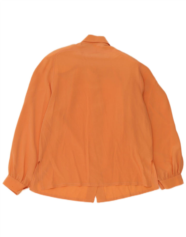 Vintage mujer camisa blusa Reino Unido 12 naranja medio