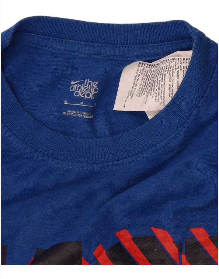 Nike - Camiseta gráfica para hombre, parte superior de algodón azul medio