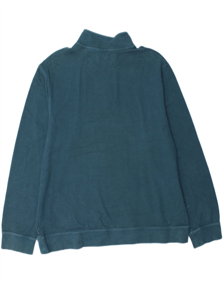 IZOD - Sudadera con cuello y cremallera para hombre, talla 2XL, algodón azul