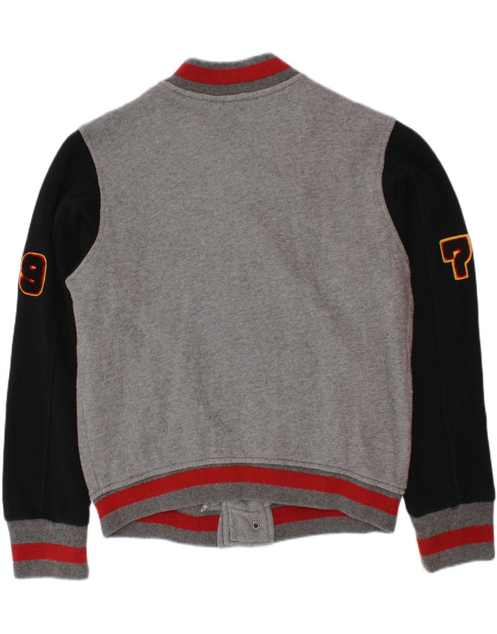 Diesel Chaqueta universitaria estampada para niños 7-8 años Gris color block