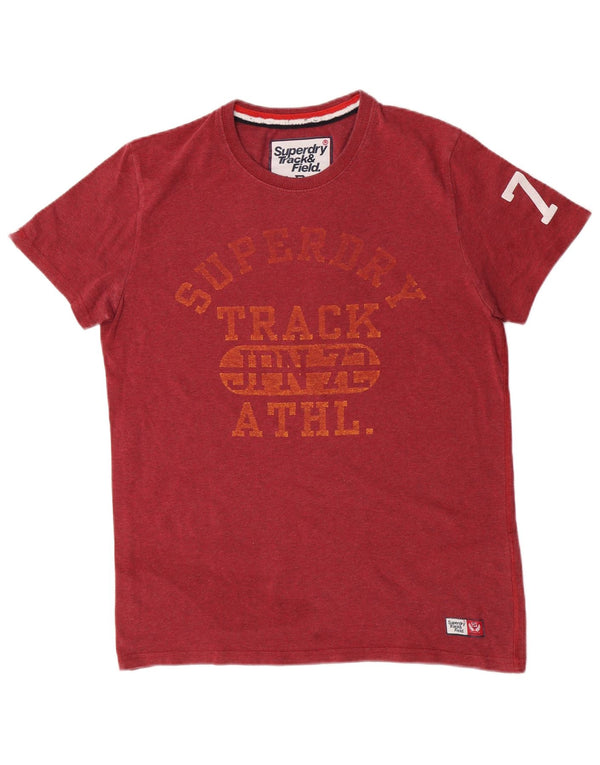 Superdry Camiseta con gráfico gráfico para hombre Top grande de algodón burdeos