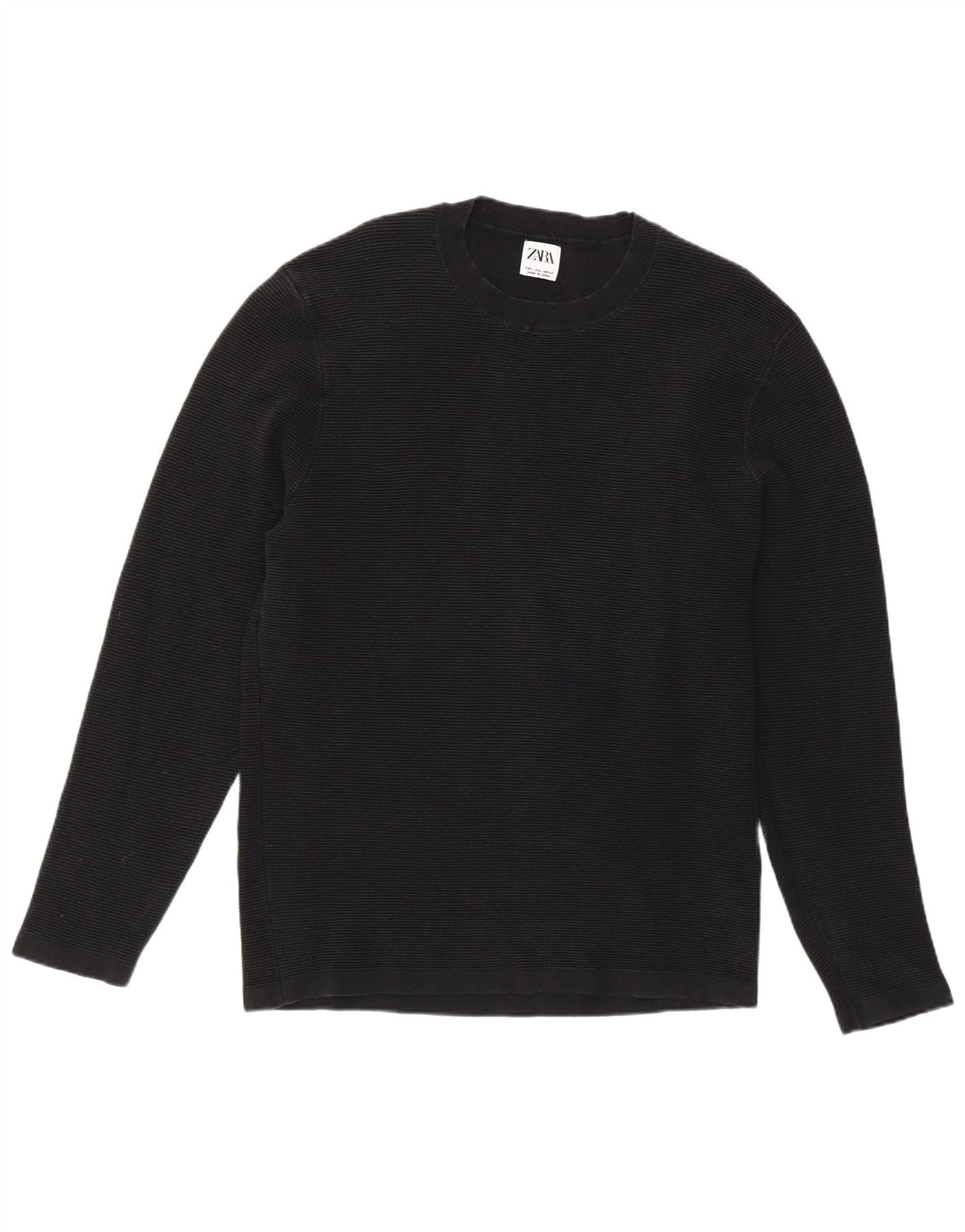 Zara Hombre Jersey De Cuello Redondo Jersey Grande Negro