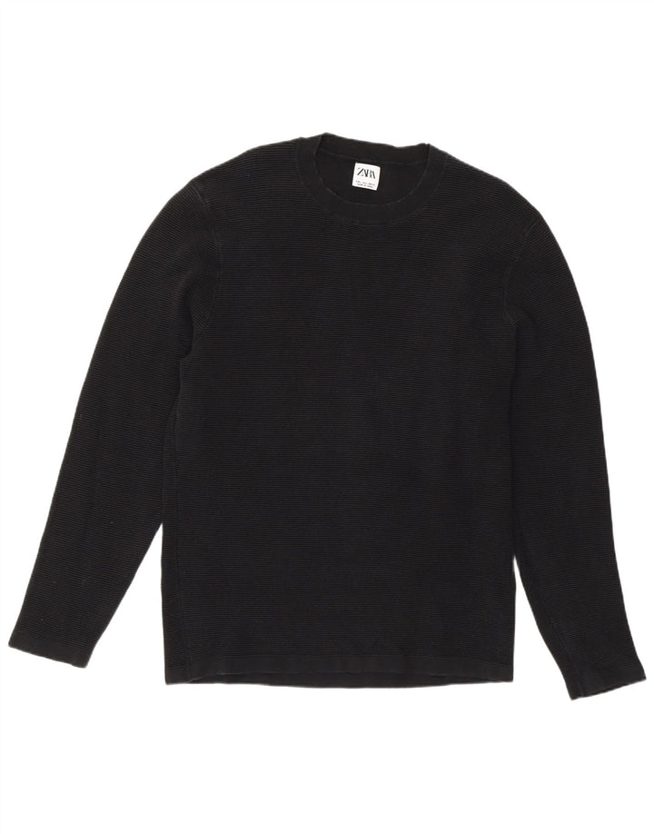 Zara Hombre Jersey De Cuello Redondo Jersey Grande Negro