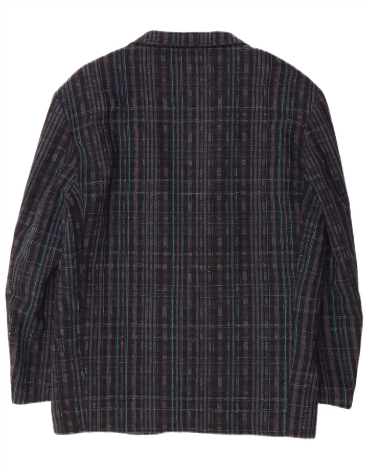 GIERRE Chaqueta tipo blazer con 1 botón para hombre UK 38 Mediano Azul marino Geométrico