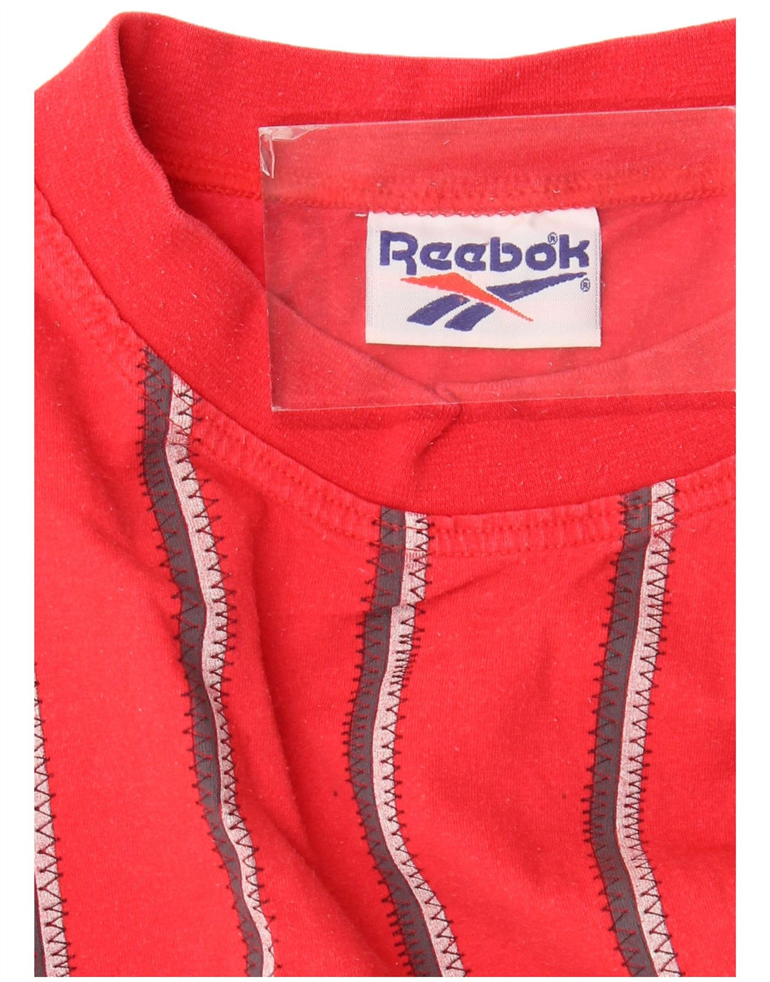 Camiseta Reebok Hombre Top Medium Rojo Rayas Algodón