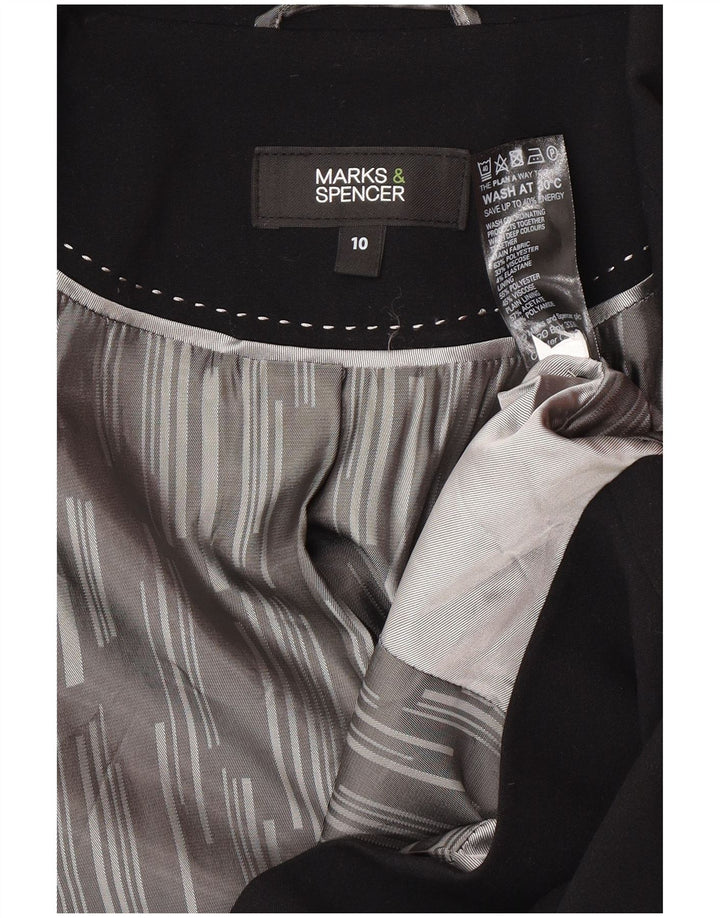 Marks & Spencer Chaqueta tipo blazer con 1 botón para mujer UK 10 Small Poliéster negro