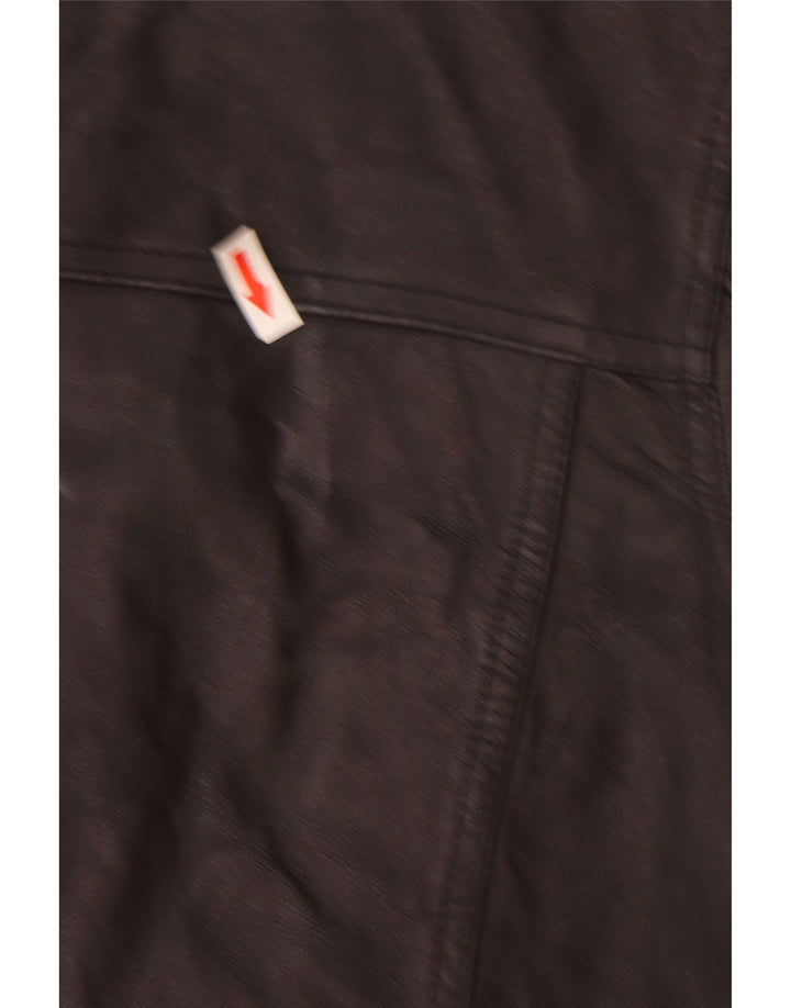 Vintage mujer chaqueta de cuero Reino Unido 16 cuero negro grande