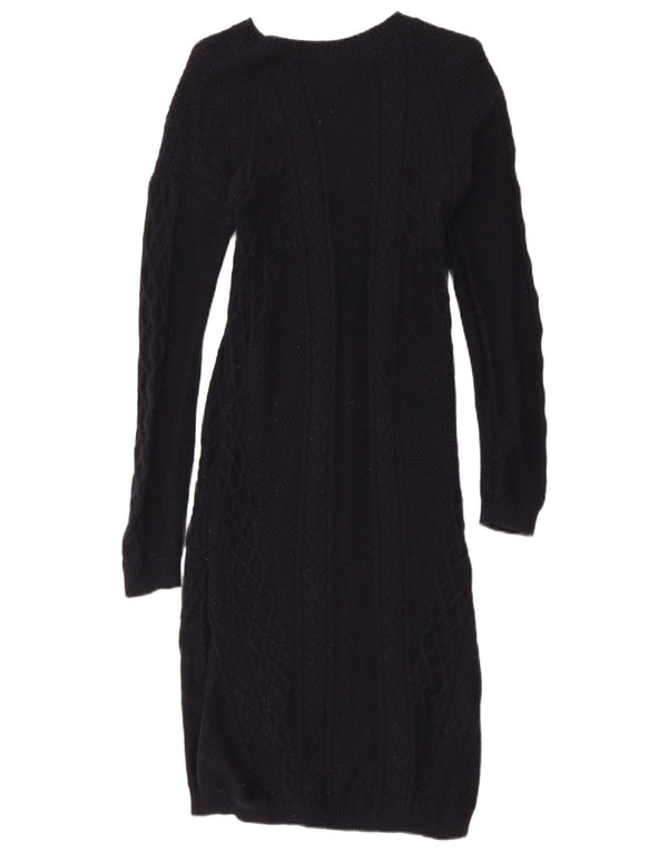 Hobbs Vestido tipo jersey de manga larga para mujer UK 12 Medium Azul marino Algodón