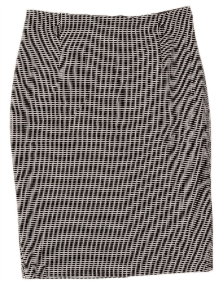 Marks & Spencer Falda lápiz para mujer UK 12 Medium W30 Poliéster a cuadros negro